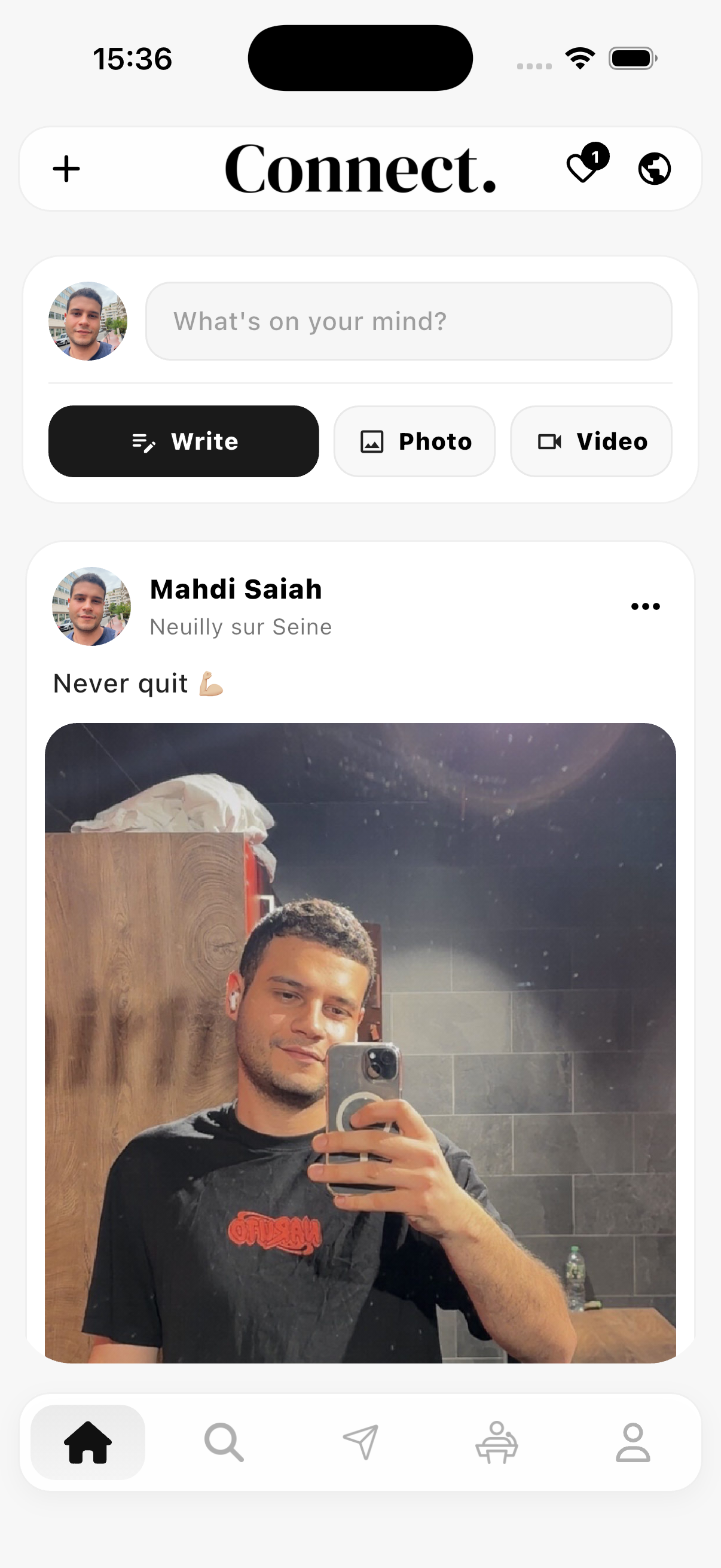 Connect home feed