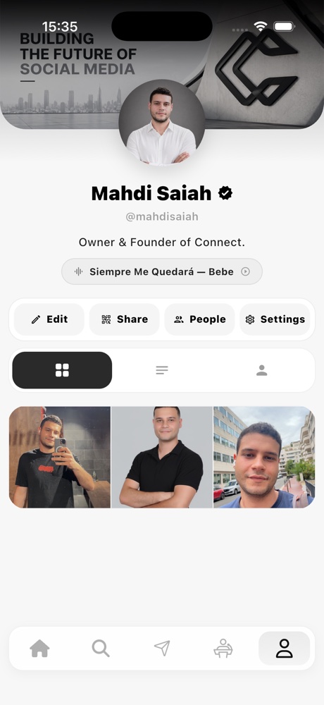 Connect profile screen