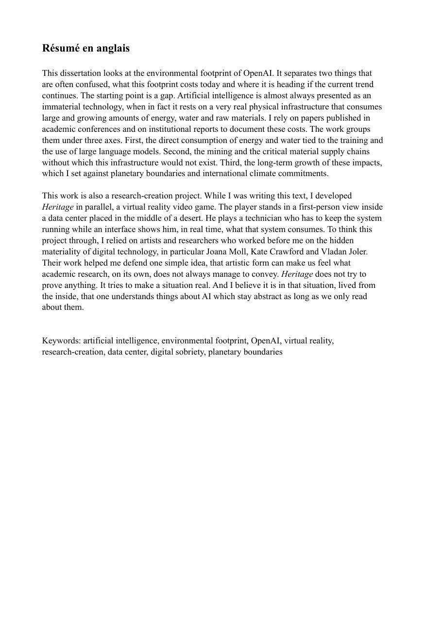 Mémoire, page 3